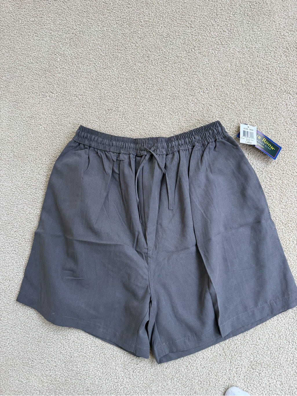 3 Piece Set Charter Club Men's Gray Drawstring Bermuda Shorts, Pants & Shirt